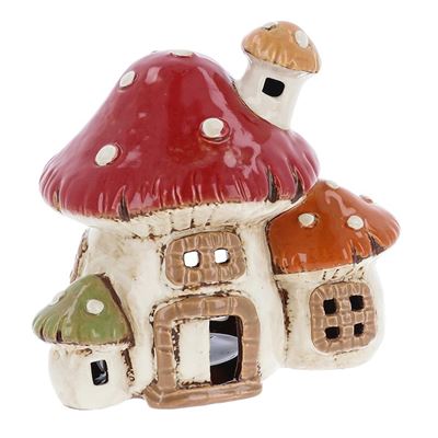 Three Mushroom House Large Village Pottery Collection